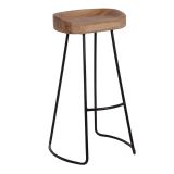Industrial Oak Bar Stool